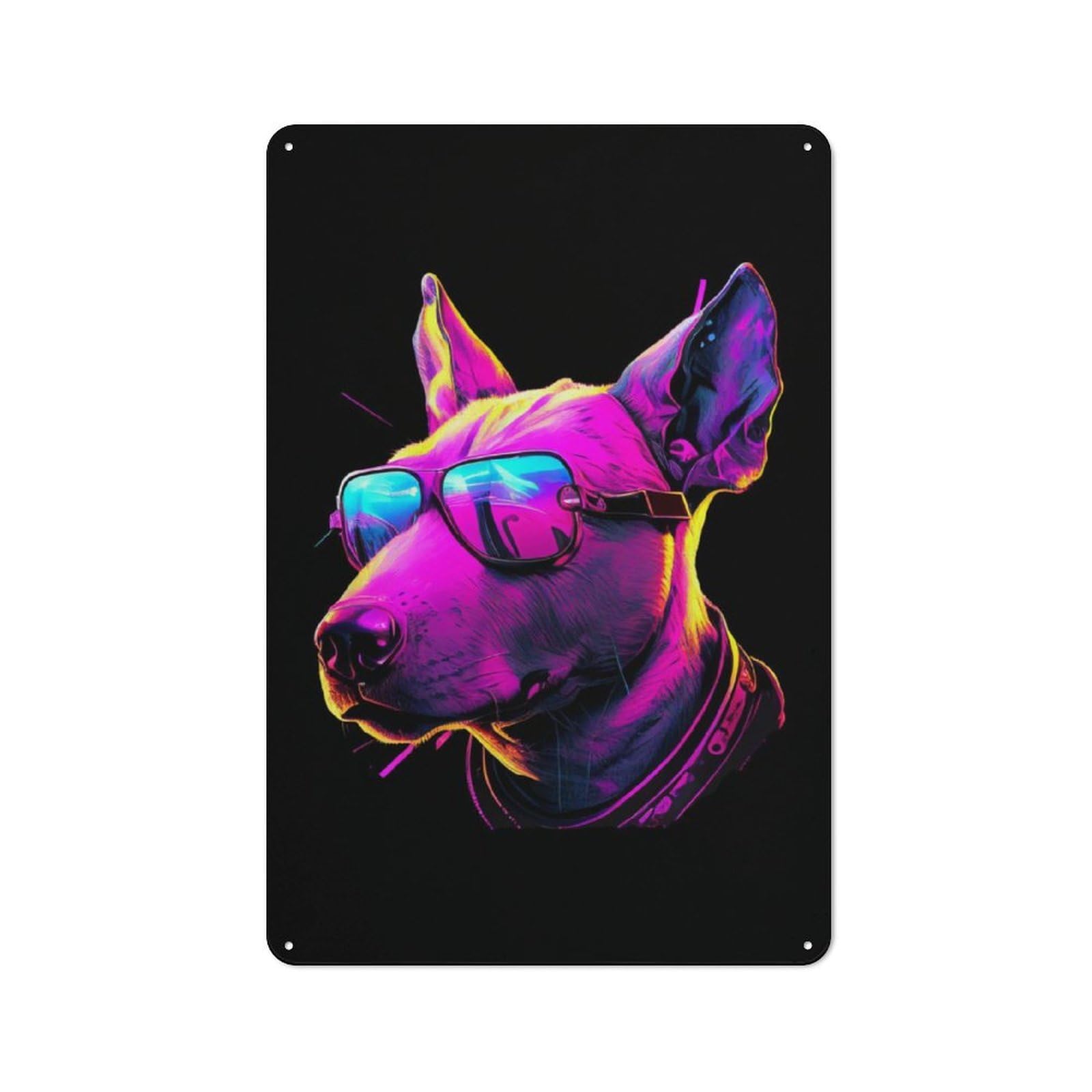 Junmoney Bull Terrier Retro Tin Wall Plaque 30X20cm Featuring For Pub Or Café, New-Space Wall Decor For Pub Decor Enthusiasts