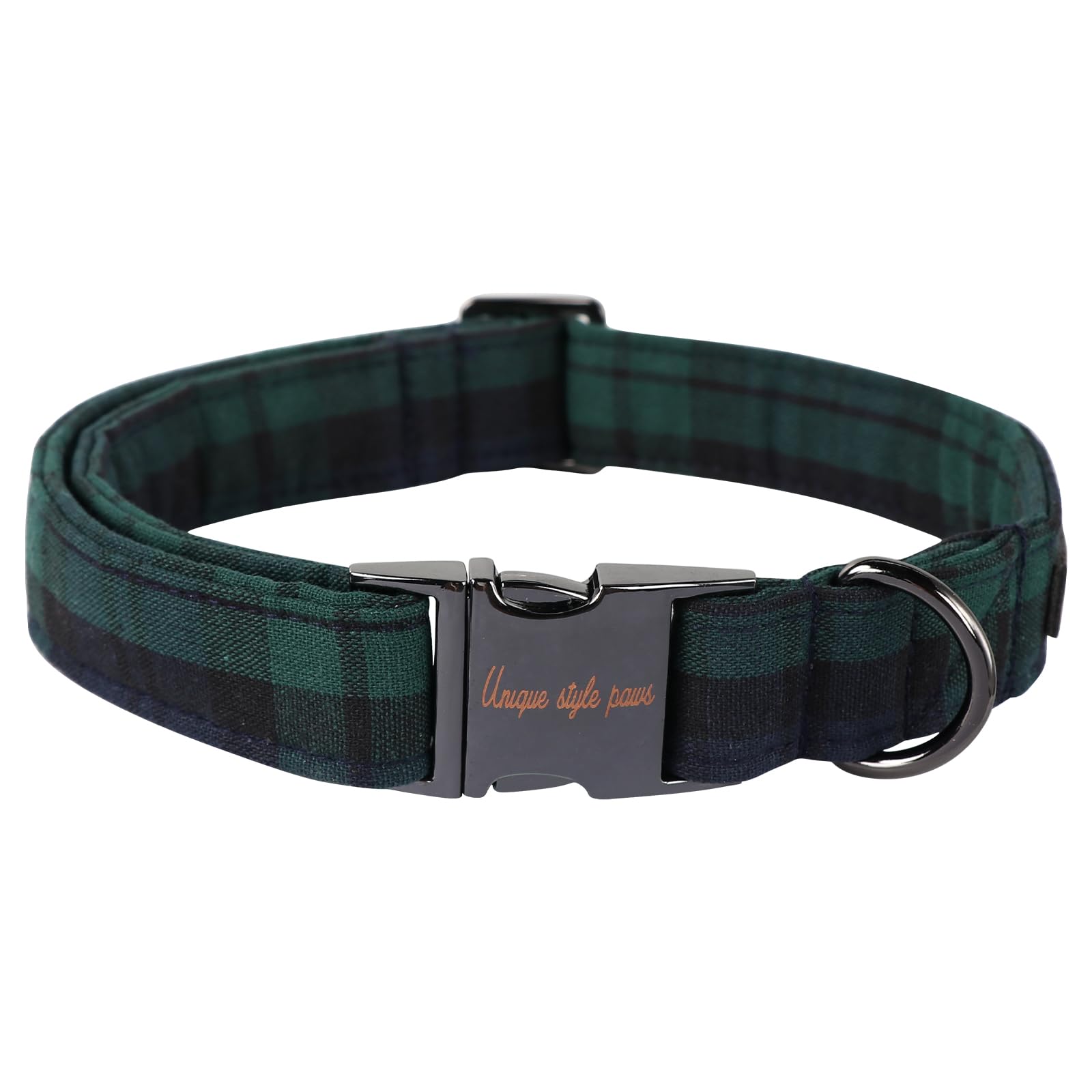 Unique style paws Dog Collar Pet Gift Adjustable Soft and Comfy Plaid Collars for Small Medium Large Dogs, Neck 16-24 inches