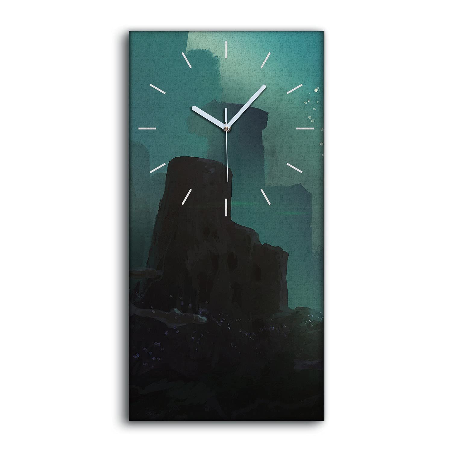 Horloge sur Toile salon design moderne et silencieux 30x60cm Coloray