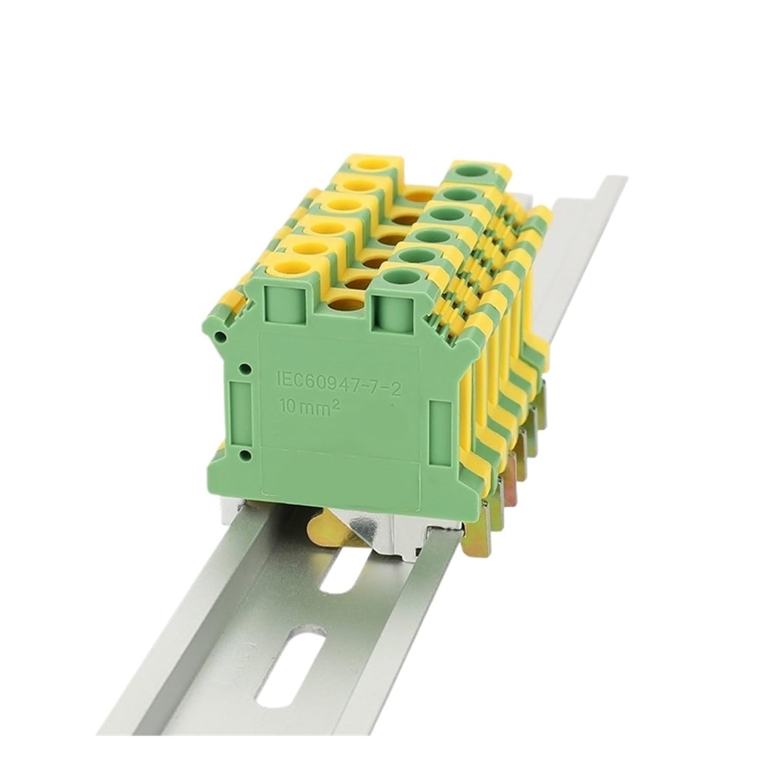USLKG10N Grounding Modular Screw Terminal Block for UK-10N, 10 mm² Conductor Rail Connectors(5 Pcs)