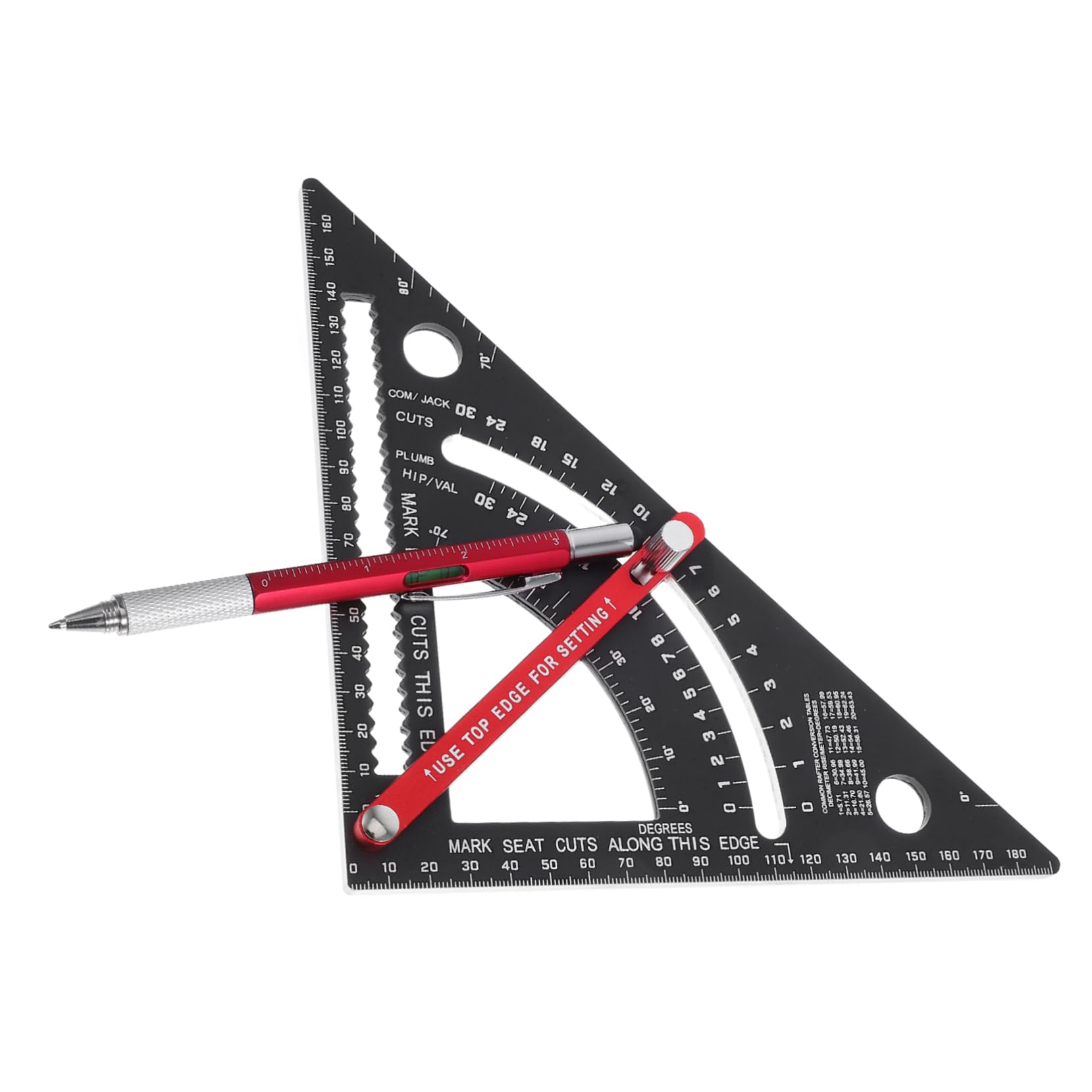 OSALADI Squadra Regolabile in Alluminio Utensile Quadrato per Carpenteria Squadra Smussata con Calibro di Marcatura Righello Multifunzionale per Lavorazione