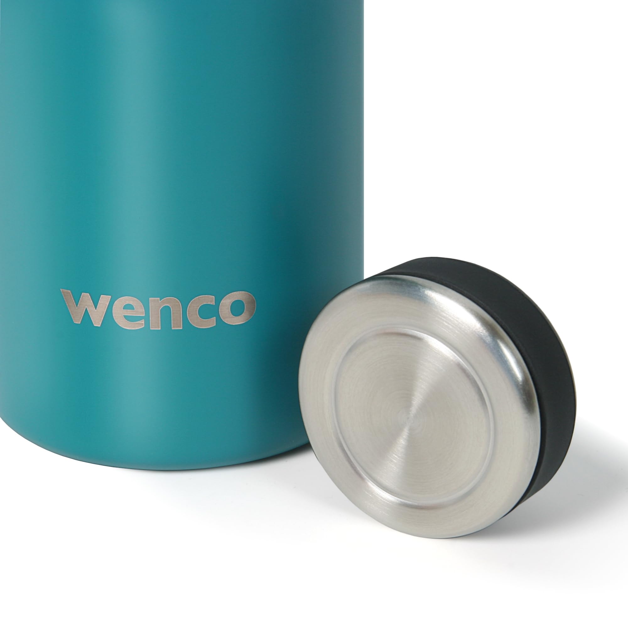 wenco Drinkfles roestvrij staal, 0,35 l/350 ml, geïsoleerd en lekvrij, voor koude en warme dranken, ook als thermoskan bruikbaar, BPA-vrij, flamingo roze