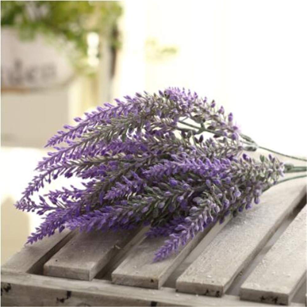 Fleur Artificielle Romantique Provence Lavande Décorative en Plastique Fleurs Artificielles Grain De Plantes Aquatiques pour La Maison De Mariage Décoration Dix Pièces 36cm
