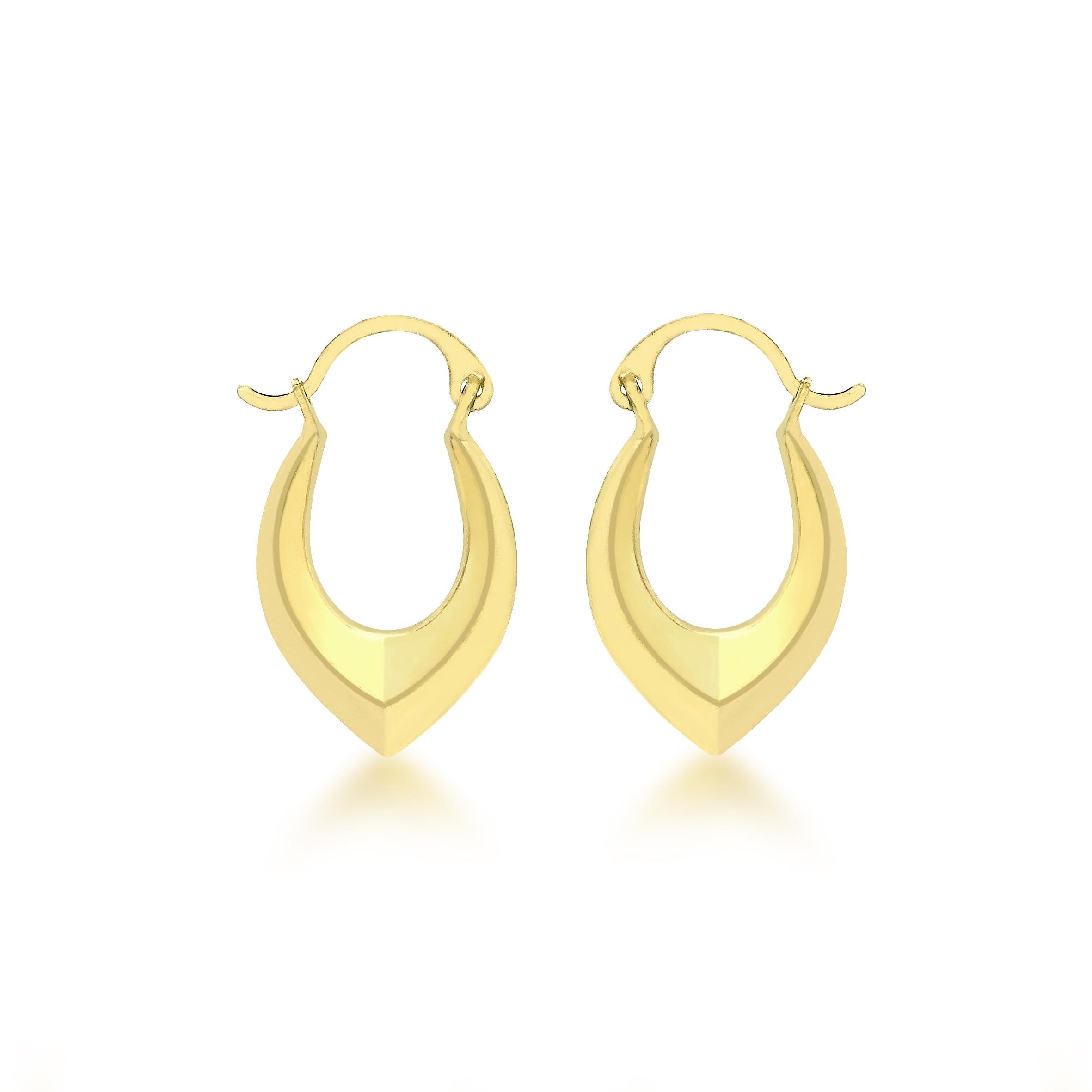 Carissima Orecchino Creolo Rigato In Oro Giallo 9 Ct Da Donna