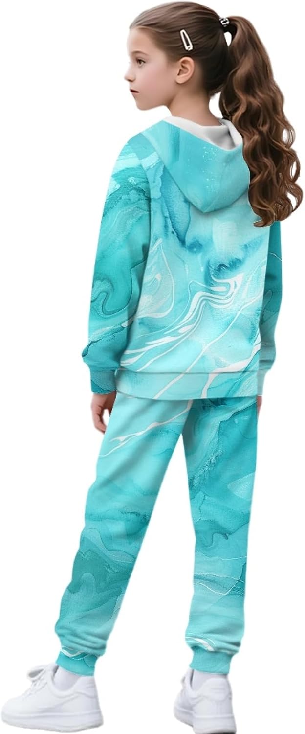 HUIACONG Long Sleeve Sweatsuits for Boys Girls Sweat Set for Children Kids
