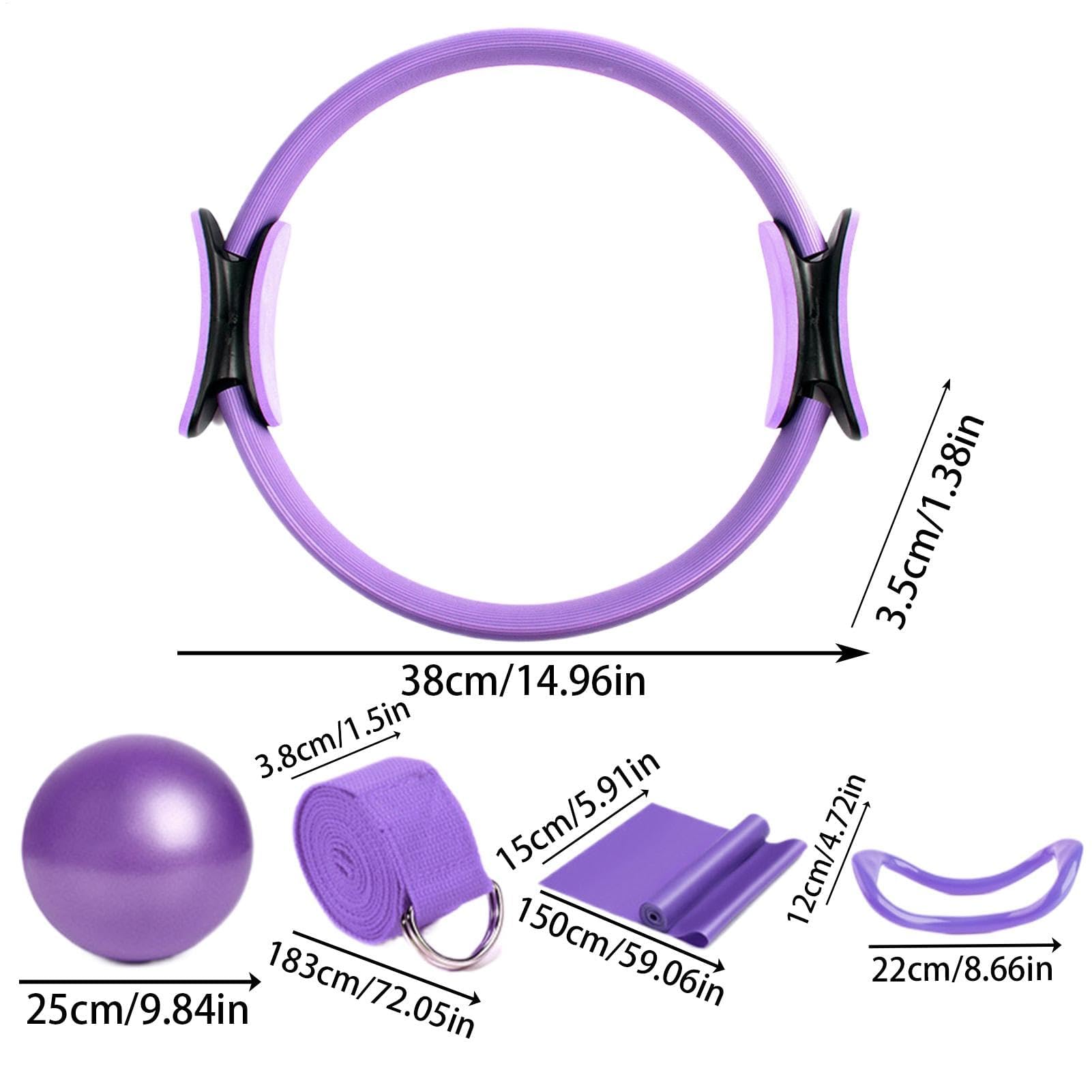 Pilates Set, Pilates Rings, Pilates Basic 5-Piece Set, Pilates Accessories for Home Workouts, for Stretching and Core strengthening