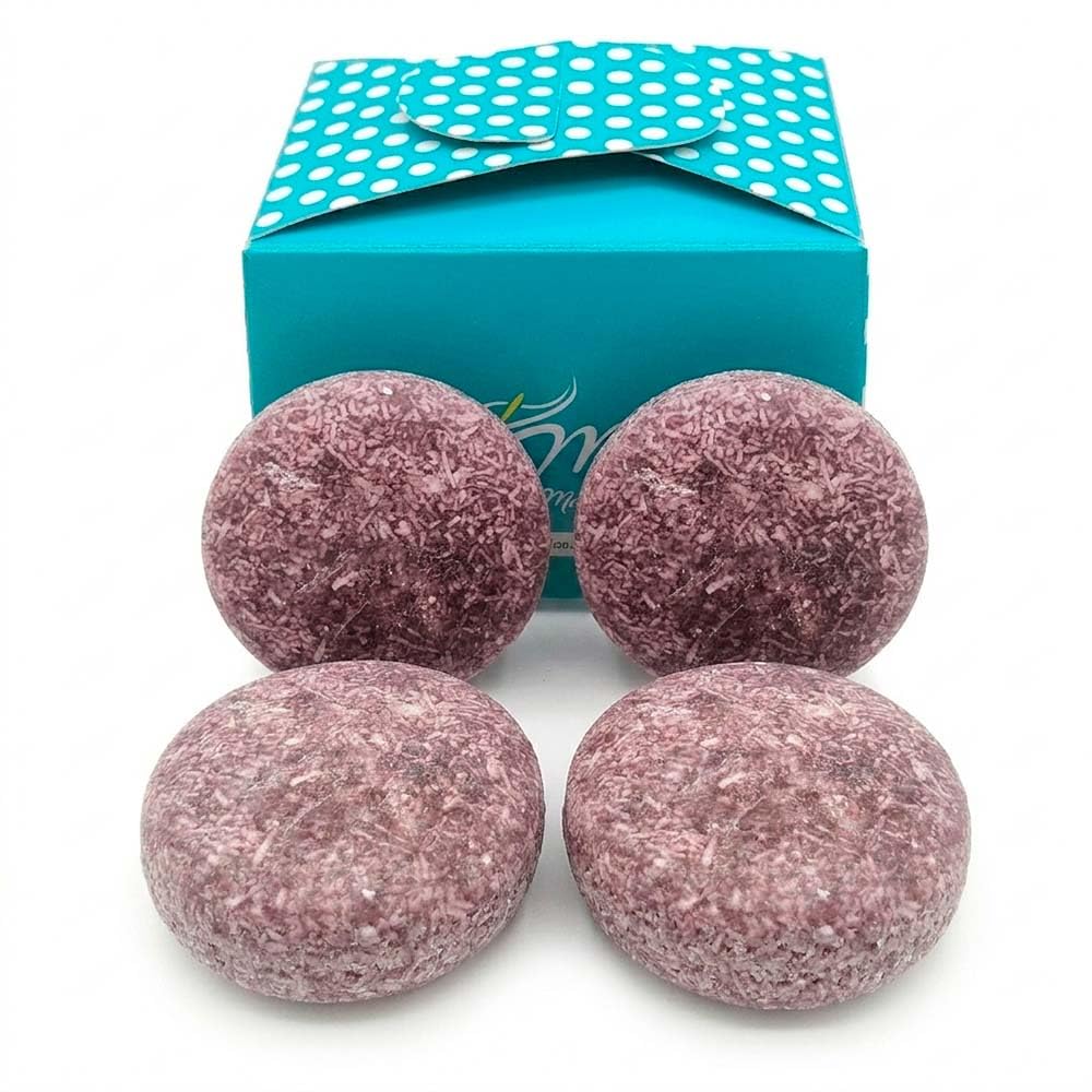 Champú sólido de cebolla roja y arcilla (Pack 4 uds) - Estimula el crecimiento del cabello - Detox para pelo graso y con caspa - Fortalece, frena la caída del pelo - Volumen, brillo - Hecho en España