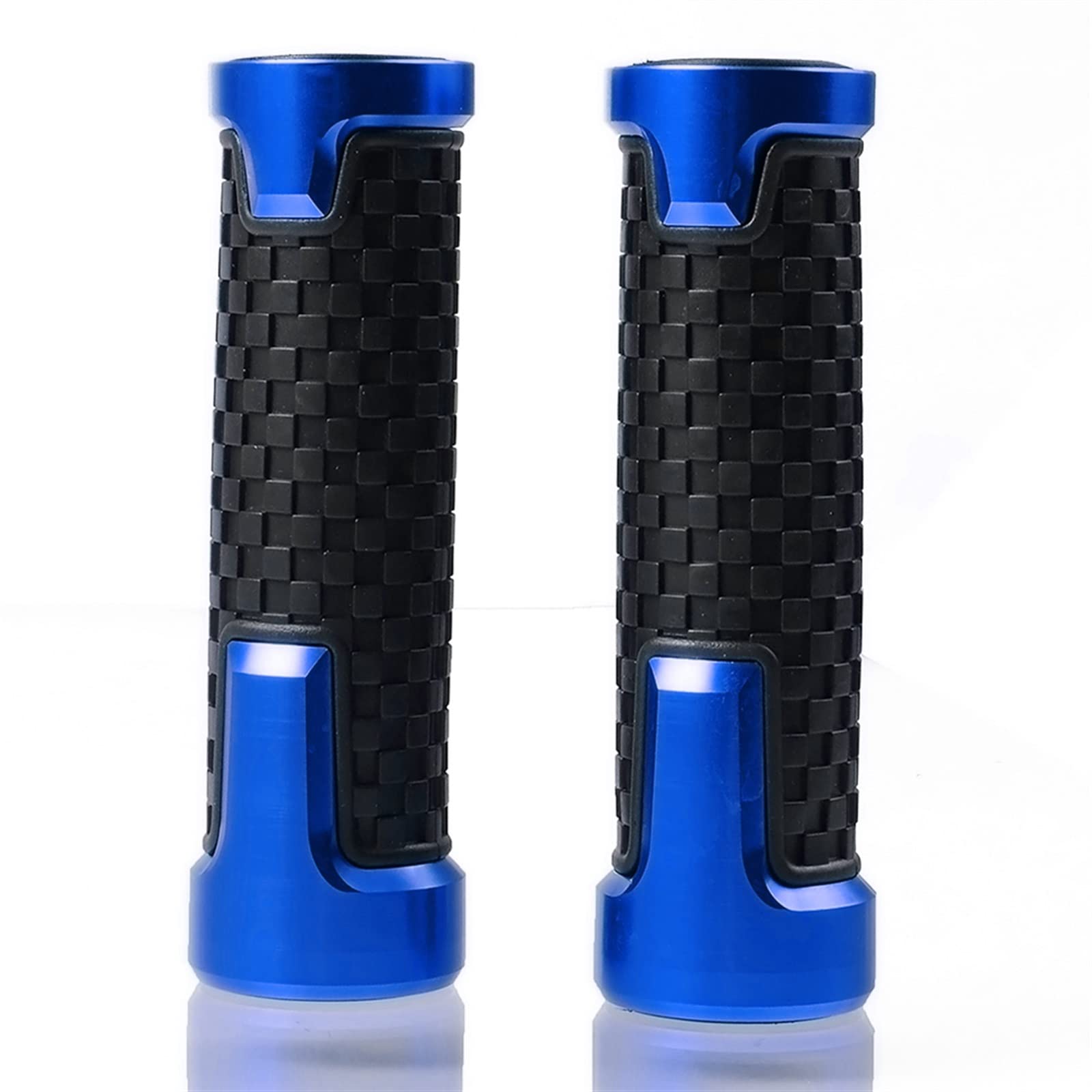 Poignées en aluminium CNC bleu et caoutchouc pour Ninja 400R