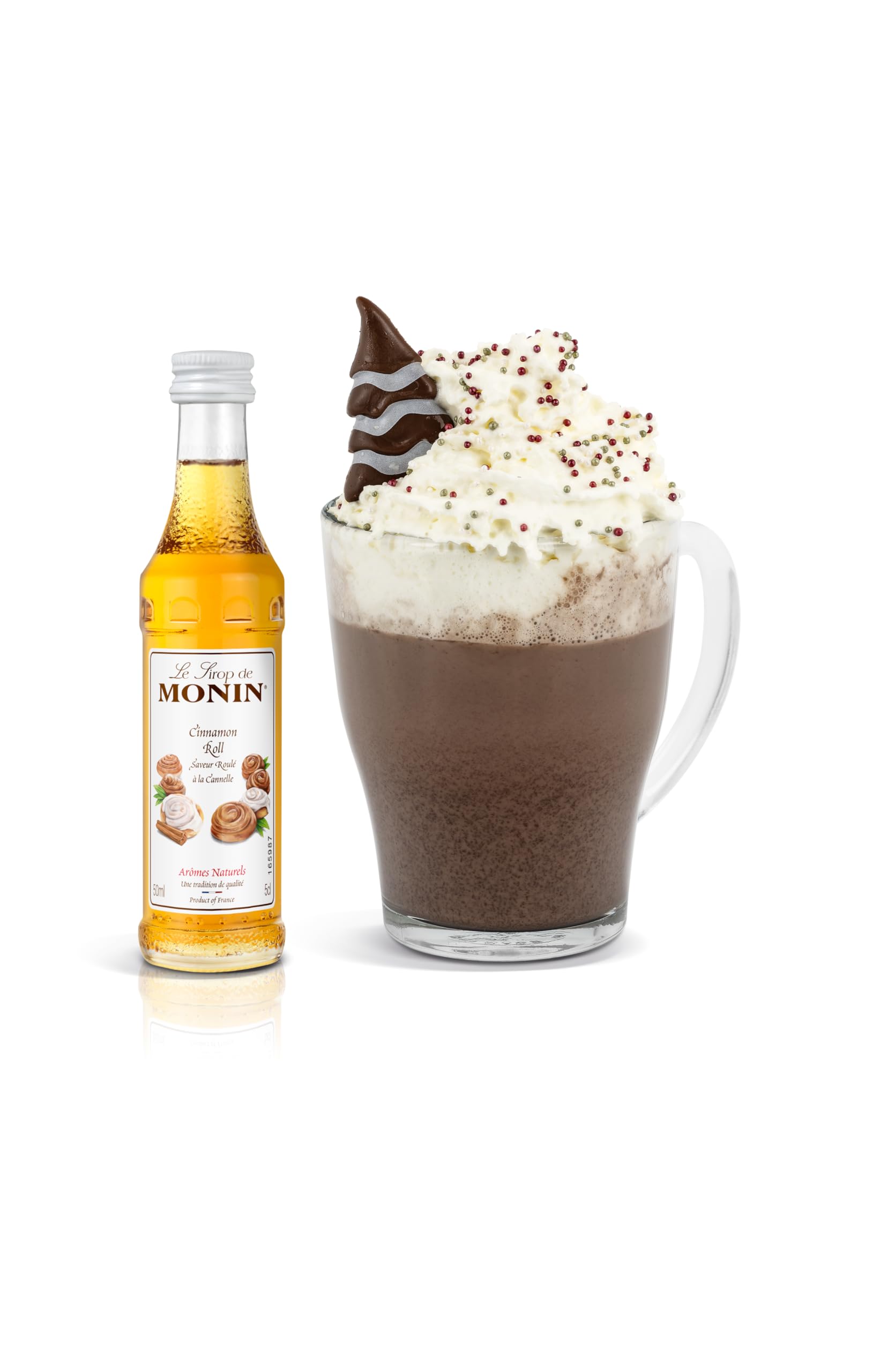 MONIN - Coffret Sirop MONIN - Saveurs Roulé à la Cannelle/Chocolat Cookie/Pain d'Epices/Vanille/Noix de Coco - Pour Café/Chocolat Chaud/Capuccino/Latte - Arômes Naturels - Bouteille en Verre - 5 x 5cl
