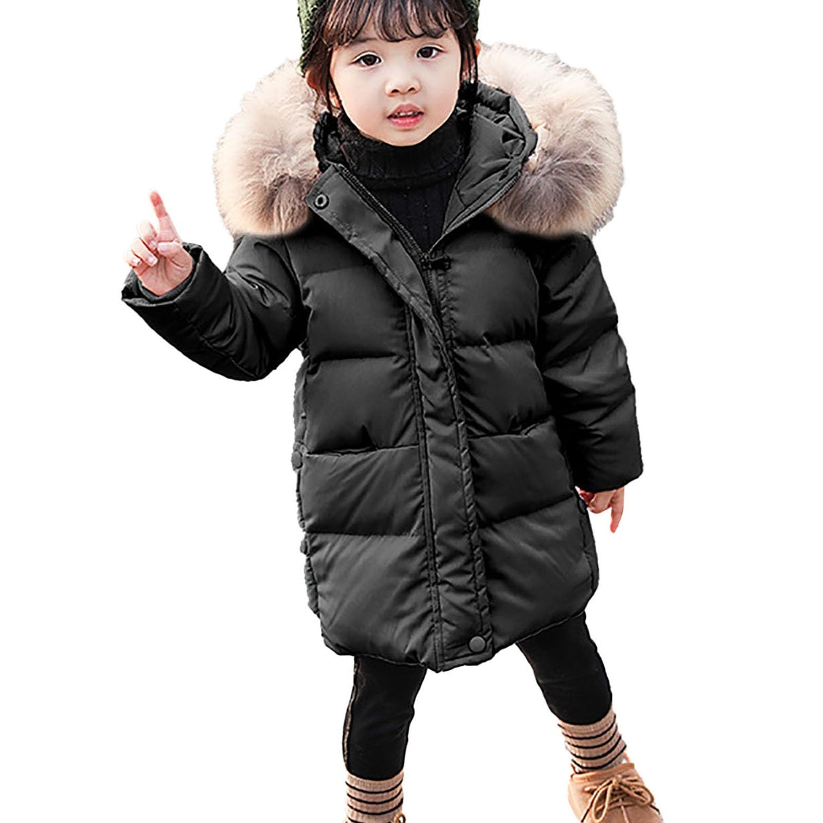 Veste Ultra Légère Chaude Et Coupe-vent, Pour Enfants, épais, Canard, Chaude, éblouissement, Manteau D'hiver Pour Garçon, Fille, Veste Pour Enfants, Parka Véritable Fourrure Longue Combinaison De