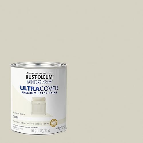 Miniatura 134 de Rust-Oleum Painters Touch, Ultra Cover 2X, 1994502 - Pintura de látex, color almendra, 1 cuarto de galón Almendra brillante