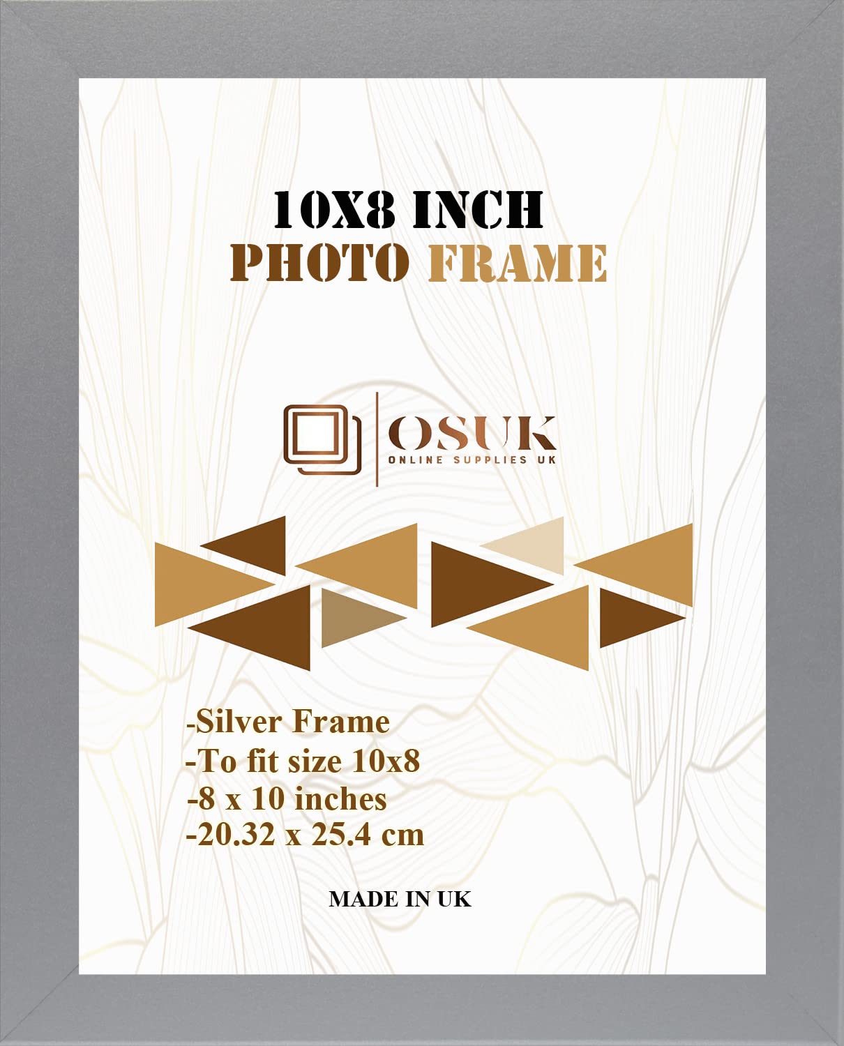 OSUK Silver Photo Frame 25.4 x 20.3cm Photo Frame 10 x 8 Inch Picture Frames With Clear Perspex Front & Wall Mounting Black 8" x 10" Frame (Silver)