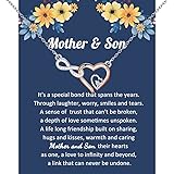 BNQL Infinity Heart Necklace - Mother & Son Jewelry Gift for Mom's Birthday