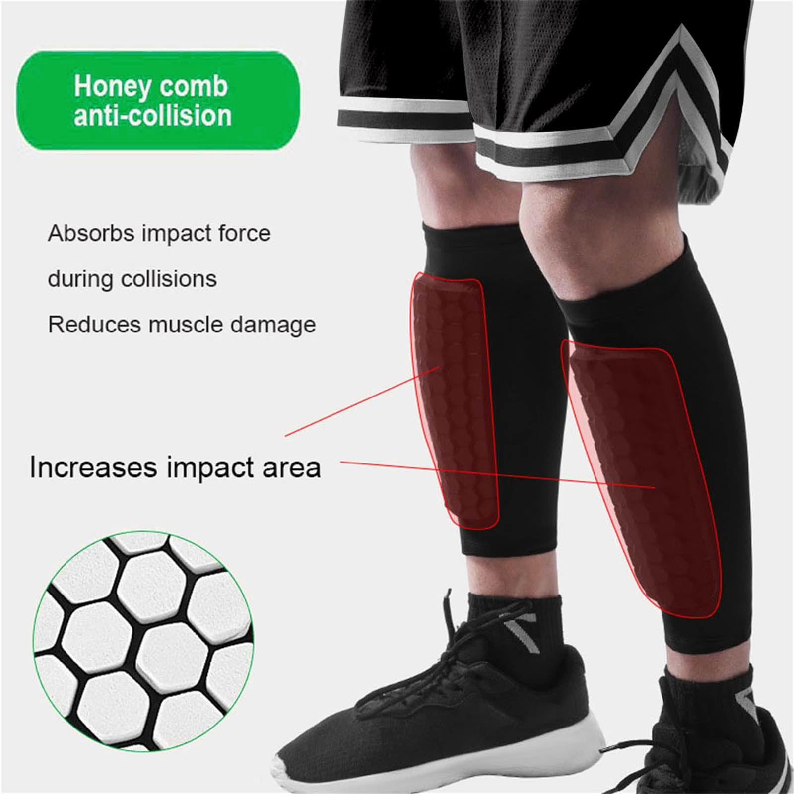 Skiguard Pro Protège-tibias Ski Antidérapant Respirant Élastique Anti-collision 1 Paire