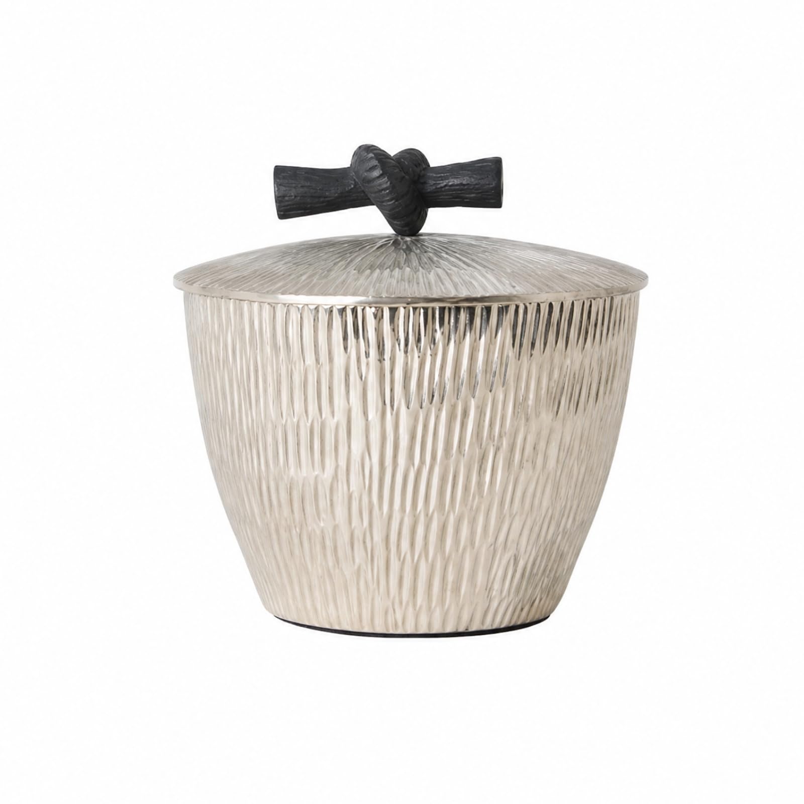 KESOTO Contenitore per Gioielli Testurizzato Contenitore in Alluminio Fatto a Mano con Coperchio, Salvaspazio, per Spogliatoio, Soggiorno, Consolle, 14x14x15cm
