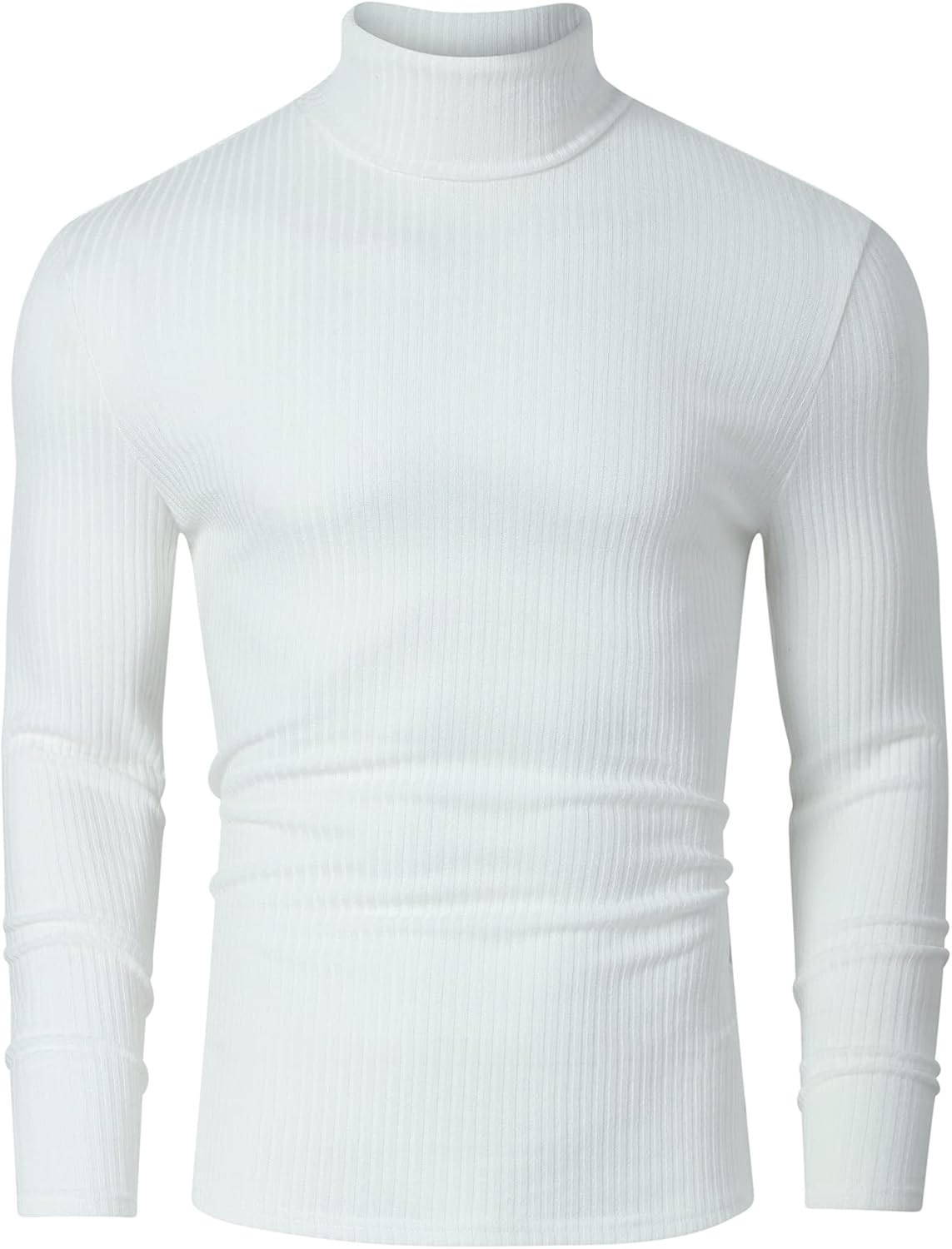 TURETRENDY Men's Stretch Muscle Tshirts Turtleneck Long Sleeve Knit Tees Casual Slim Fit Basic Shirt Tops - Image 5