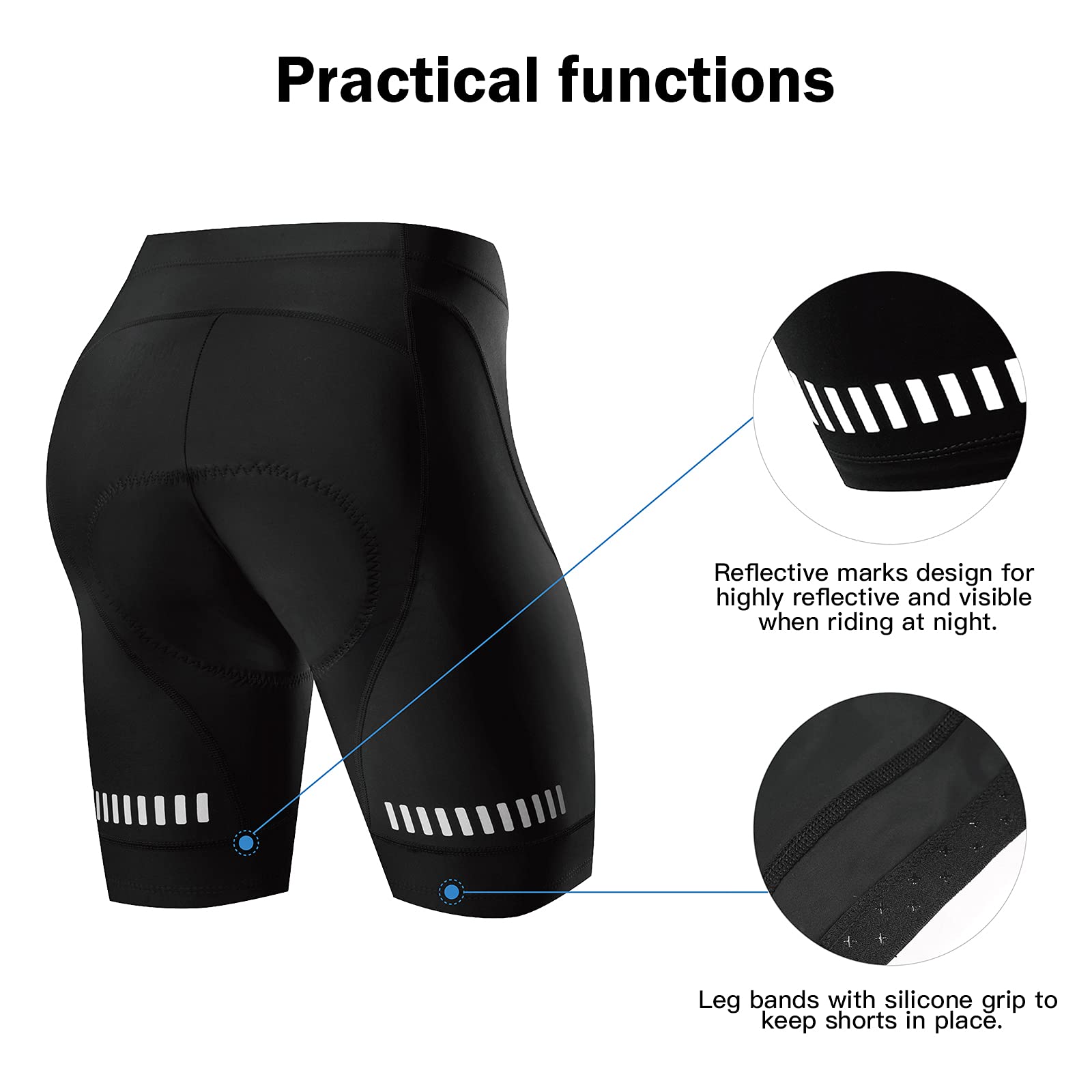 NOOYME Pantaloncini da Ciclismo da Donna Pantaloncini Intima Bici Sportivi con 4D Gel Imbottiti Asciugatura Rapida Elastici per MTB Mutande Bicicletta Traspiranti