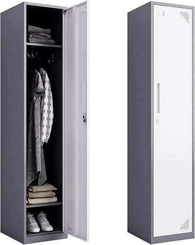 MIIIKO Armario de almacenamiento, armario de almacenamiento de 6 puertas con llaves, armario con cerradura para empleados, escuela, gimnasio y