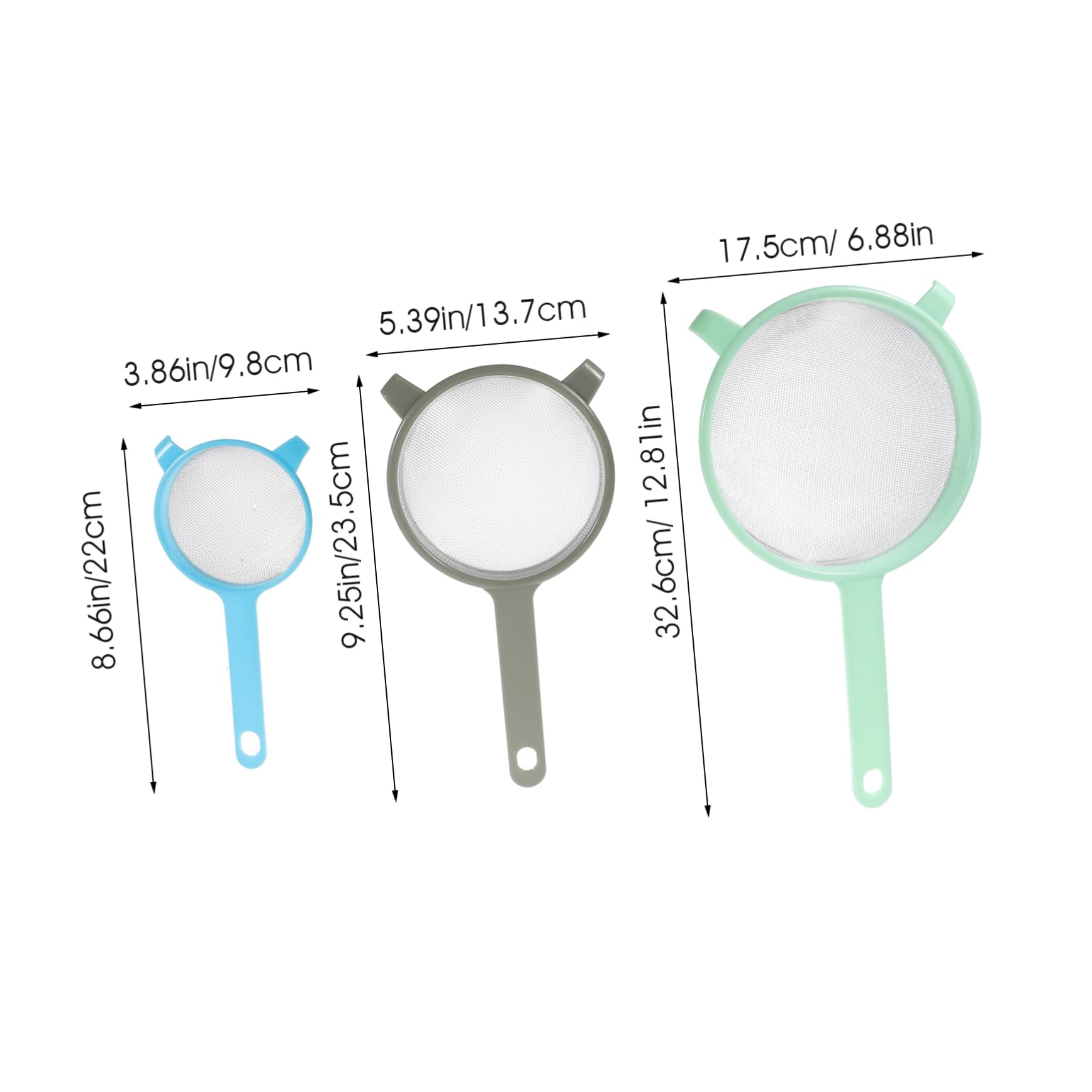 BRIGHTFUFU 1 Set Handheld Flour Sifter Fine Mesh Manual Sugar Strainer for Baking Cooking Random Color Kitchen Gadget Comfortable Grip Random Color