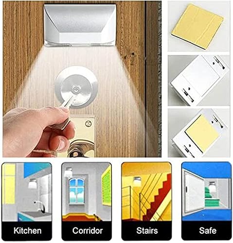 Miniatura 2 de JFang - Lámpara de luz de ojo de cerradura con batería PIR infrarrojo IR inalámbrico sensor automático detector de movimiento de puerta con 4