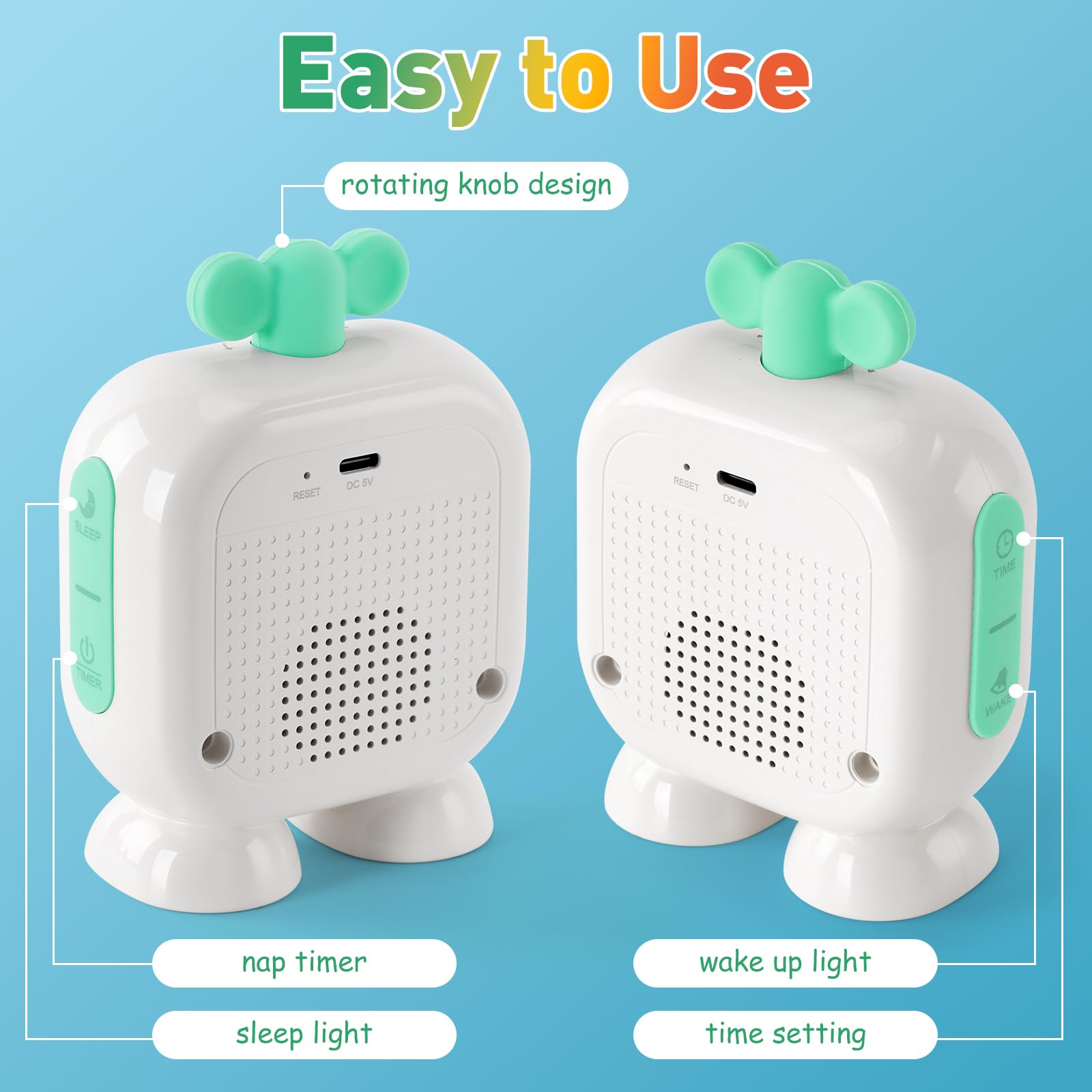 Reloj despertador para niños con luz verde y luz roja, temporizador de siesta, reloj de entrenamiento de sueño robot para niños pequeños (verde)