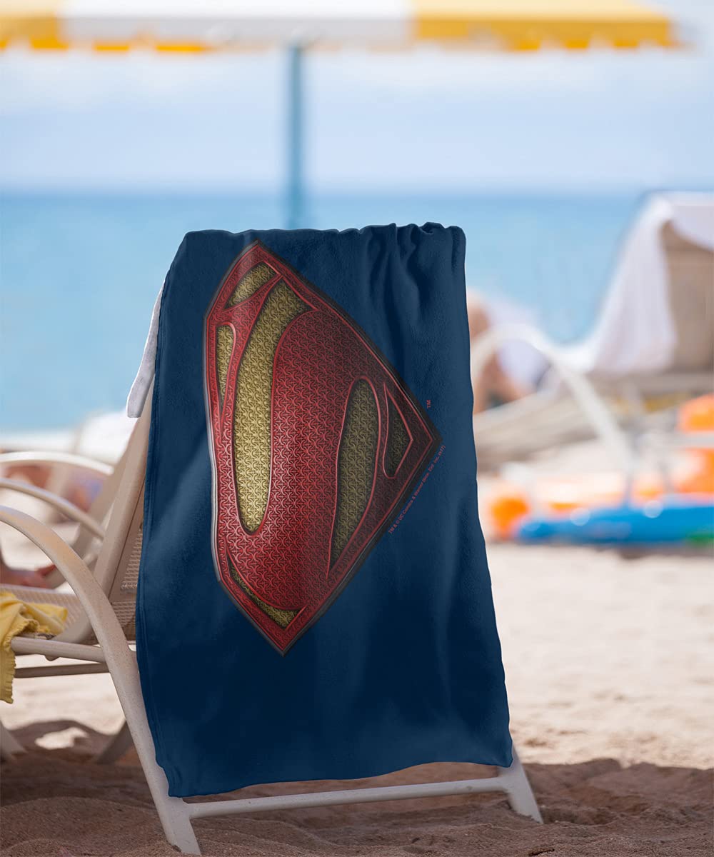 LOGOVISION Superman Man of Steel Mos Shield Officially Licensed Beach Towel 30