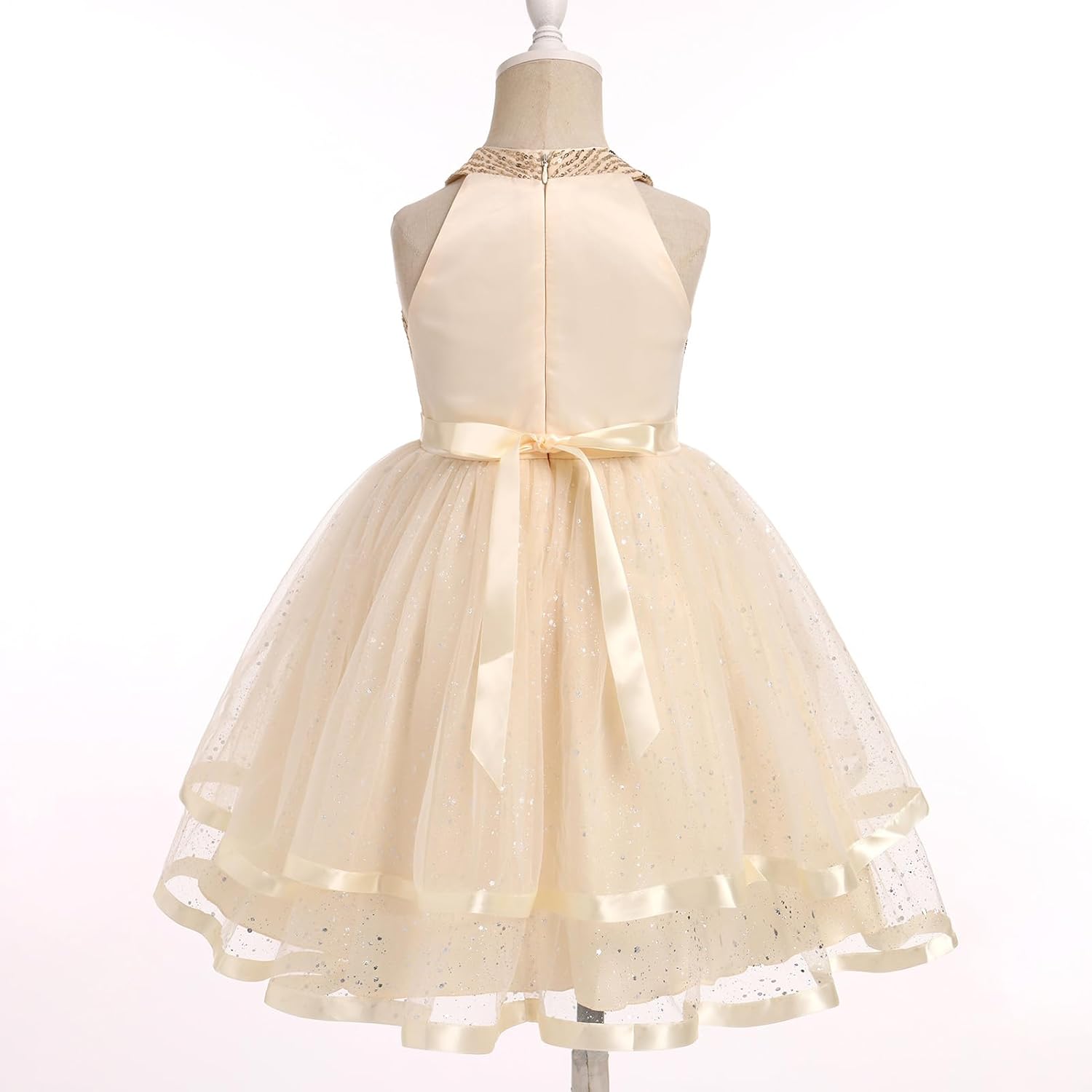 OBEEII Toddler Girls Pageant Dress Princess Sequin Tulle Tutu Dress Birthday Party Photoshoot Dress Glitter Flower Girl Dress - Image 5