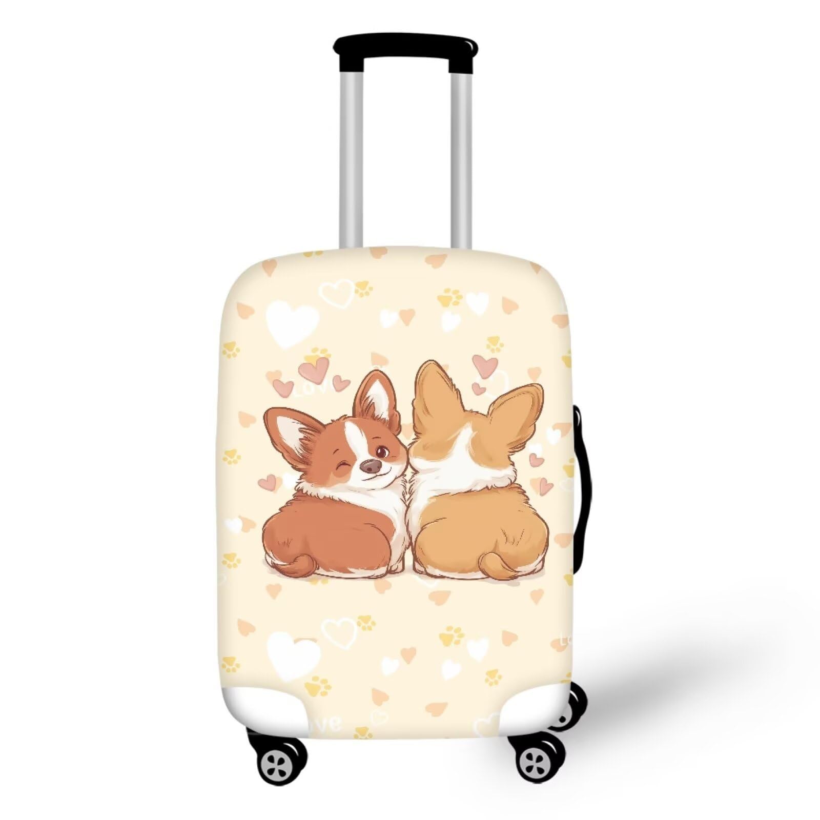 Cute Corgi Heart Suitcase Covers for Luggage,Travel Luggages Cover,Dustproof Carry on Luggages Covers,Travel Luggage Cover Suitcase Protector Dust Pollution Prevention