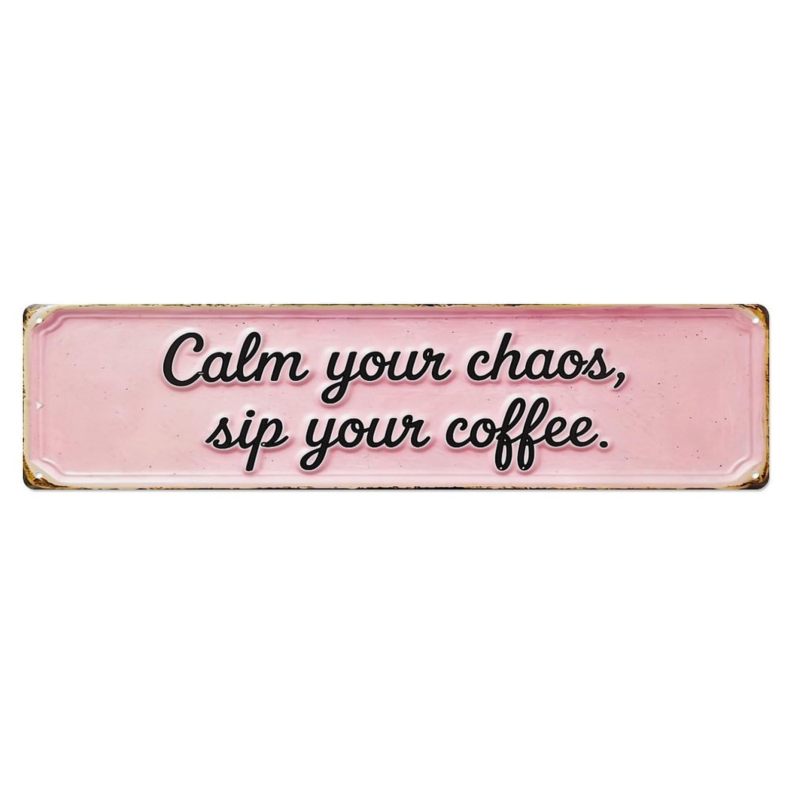 Jdyaojiesheng Vintage Calm Your Chaos Sip Your Coffee Tin Sign Retro Metal Wall Decor Metal Poster, Home Bar Garage Farmhouse Cafe Wall Art Decoration 4X16inch