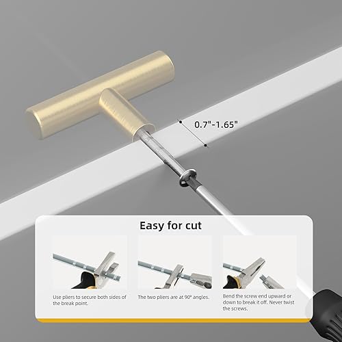 Miniatura 6 de Goldenwarm - Tirador de cajón de acrílico para cajones latón cepillado LS9165GD Tirador para cajones de tocador cocina muebles