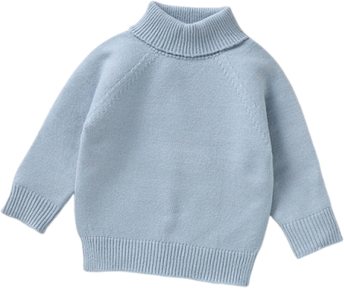 Toddler Girl Base Knitted Sweater Children Comfy Turtleneck Pullover Elasticity Sweaters Winter Soft Warm Knitwear