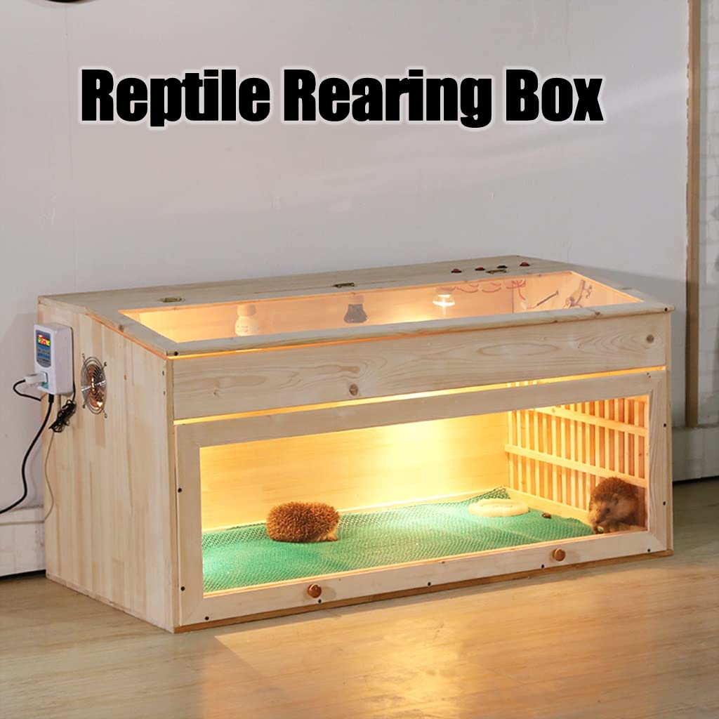 Villa para Reptiles, Tienda de Mascotas, Reloj, Caja de Madera de Vidrio panorámico, Vivarium, Tortuga, Lagarto, Gecko, Serpiente, Terrario