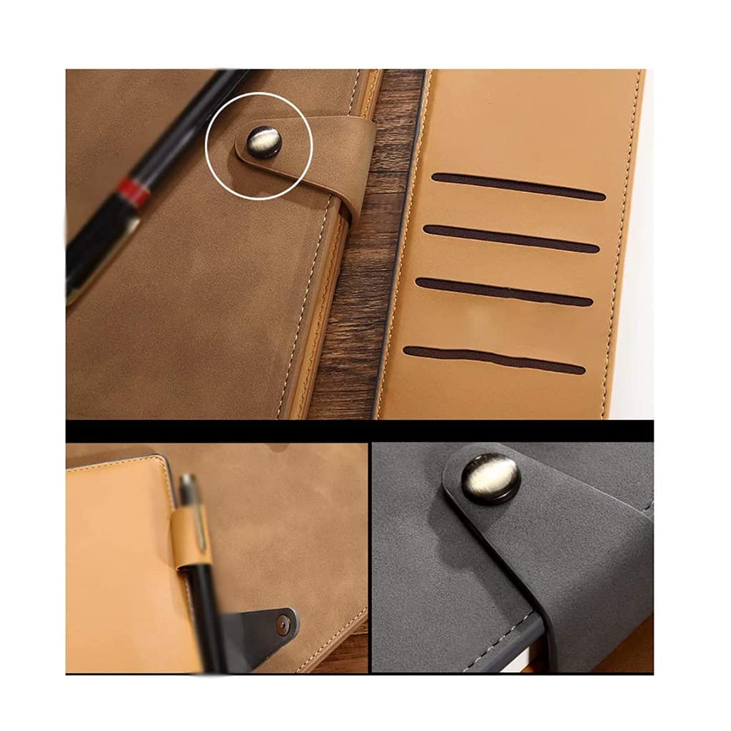 Notebook portatile A5 in morbida pelle PU retrò - Blocco note squisito con fibbia ad anello per studenti, lavoratori, professionisti, riunioni di ufficio e diario in movimento