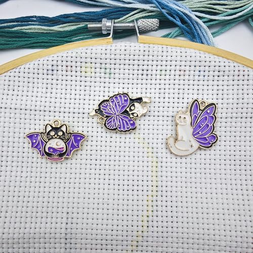 Image of 3 Pcs Batcat Cross Stitch Needle Minder -Magnet for Secure Needle Storage, Embroidery Accessories, Keep Your Needles Secure