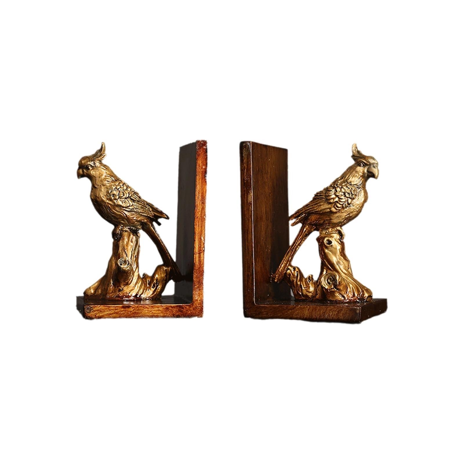 Decorazioni da scrivania Fermalibri in resina dorata resistente, stile country americano, a forma di pappagallo, for uccelli europei, for un'esperienza unica Sculture e accessori decorativi