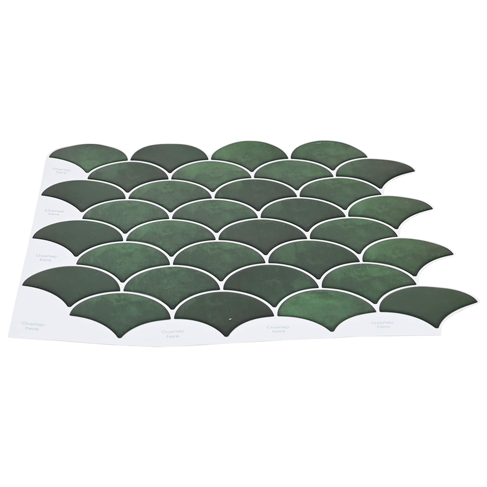 Azulejos de escamas de pescado, 50 unidades, color verde oscuro, 30 x 30 cm, autoadhesivas, resistentes al agua, material de manualidades para decoración de bricolaje, diseño creativo, fácil