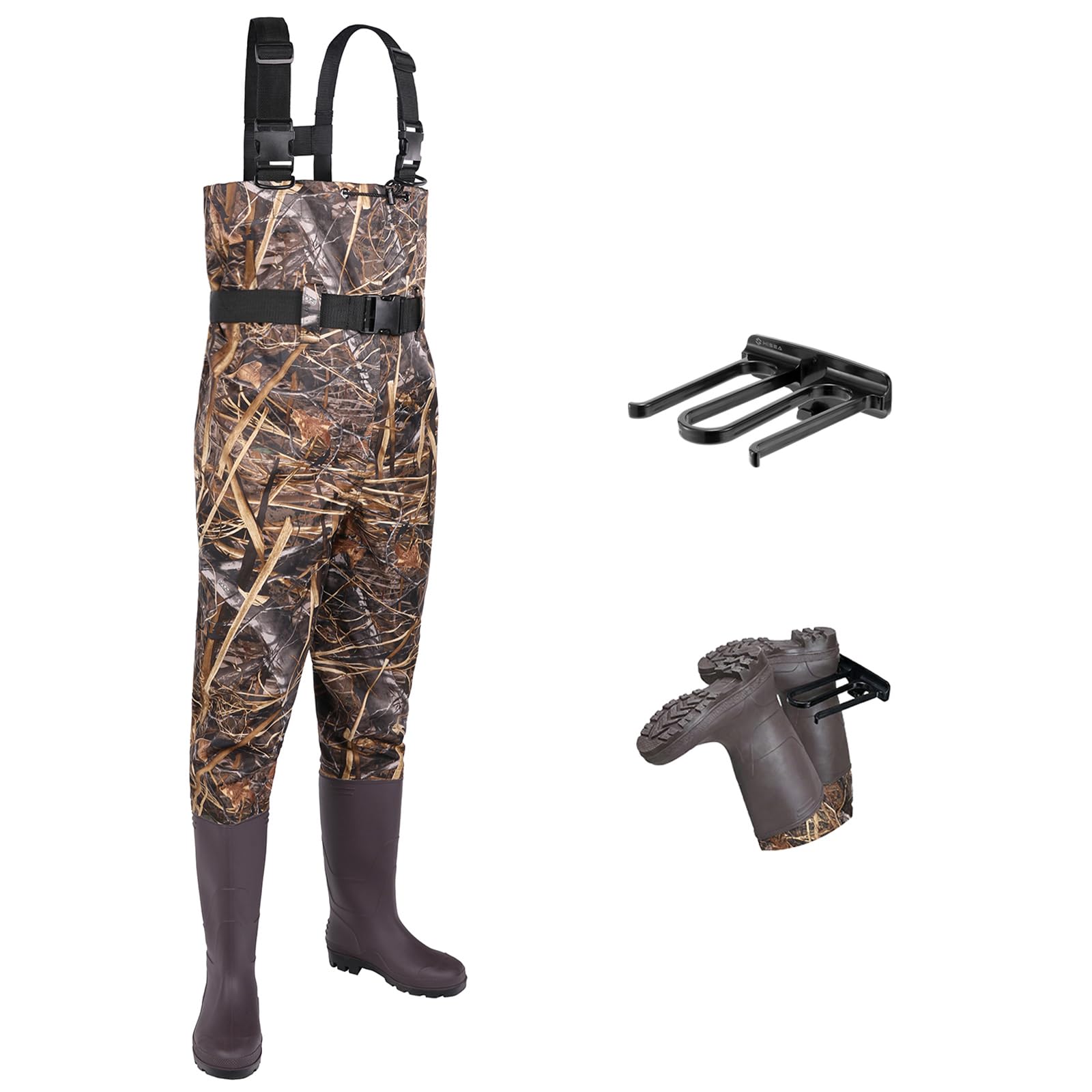 Fishing Waders for Men, 2-Ply Nylon/PVC Waterproof Women Chest Wader with Boots, Bootfoot Hunting Waders