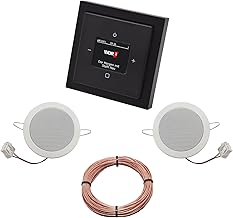 Busch Jäger DAB Plus 8215U-101 Future 8215U-101 Future 8215 U - 101 - Radio para empotrar (2 altavoces de techo y cable de 20 m, 2 x 0,75 mm2), color negro mate