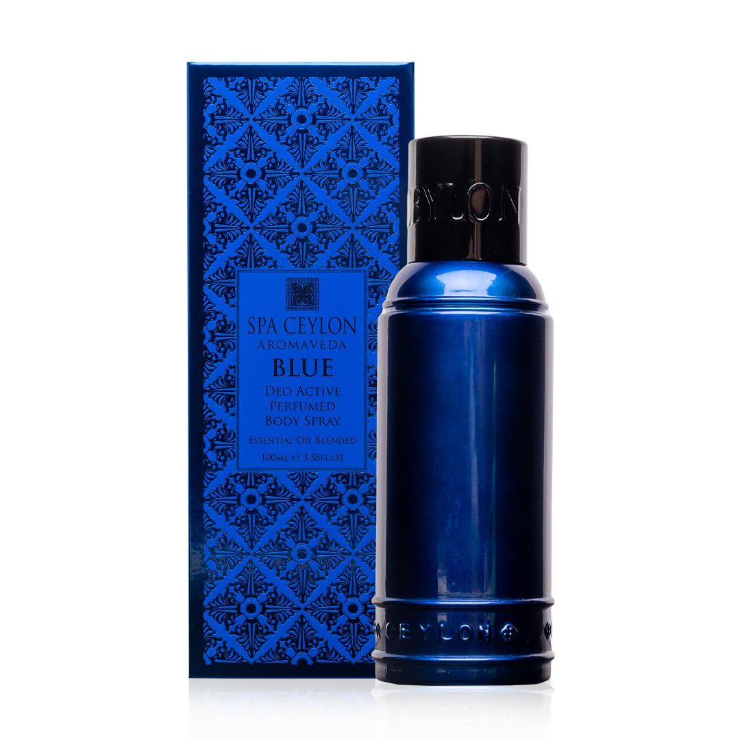 Spa Ceylon Blue Deo Active Perfumed Body Spray – Patchouli & Bergamot Aluminium Free Body Spray, Ayurveda Essential Oil Perfume, 100ml-image-6