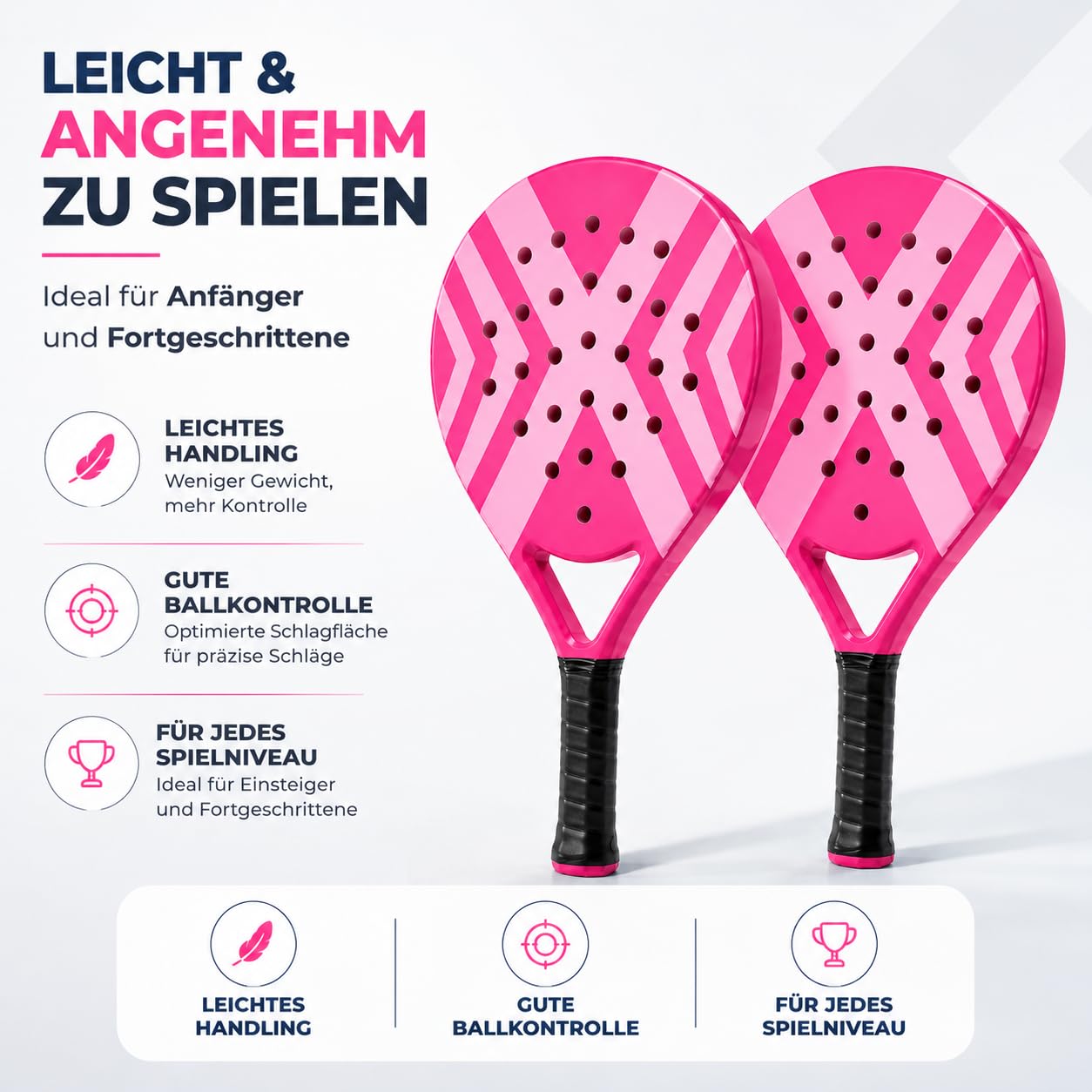 Padel Schläger Erwachsene Profi Racket Padelschläger Set mit Meshtasche Tennis Schläger für Anfänger & Fortgeschrittene