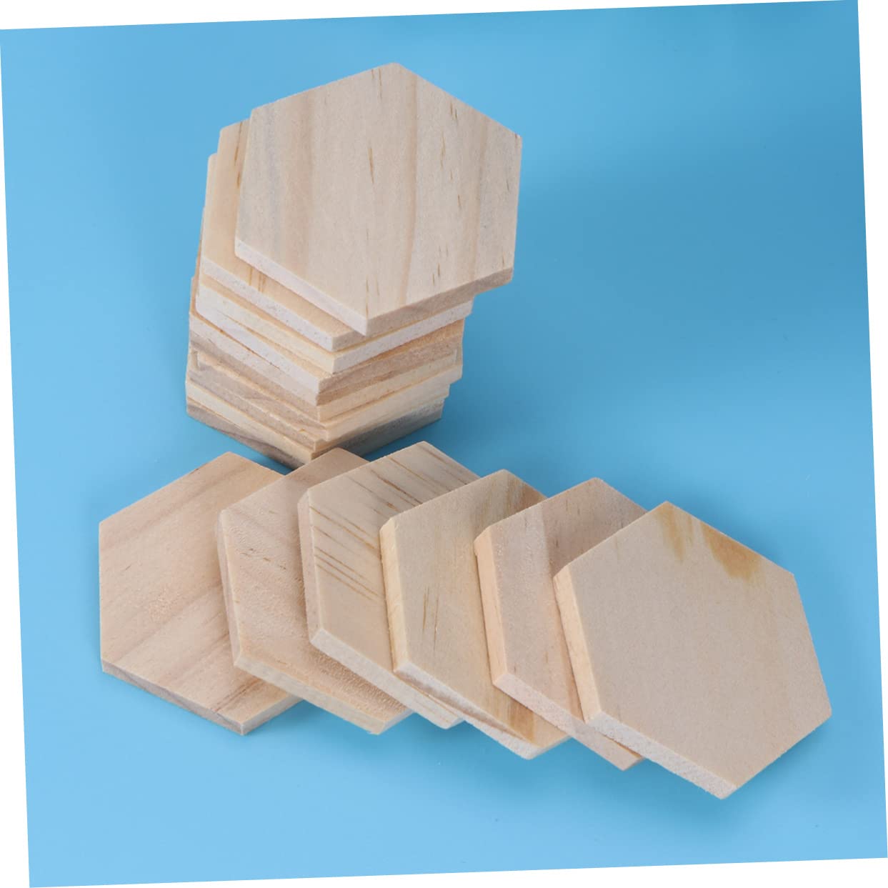 SEWACC 75stücke Holzscheiben Sechseck Blanko Zum Beschriften Für -projekte Hochzeit Party-dekorationen Glatte Oberfläche Naturbelassen Zum Bemalen Und Verzieren