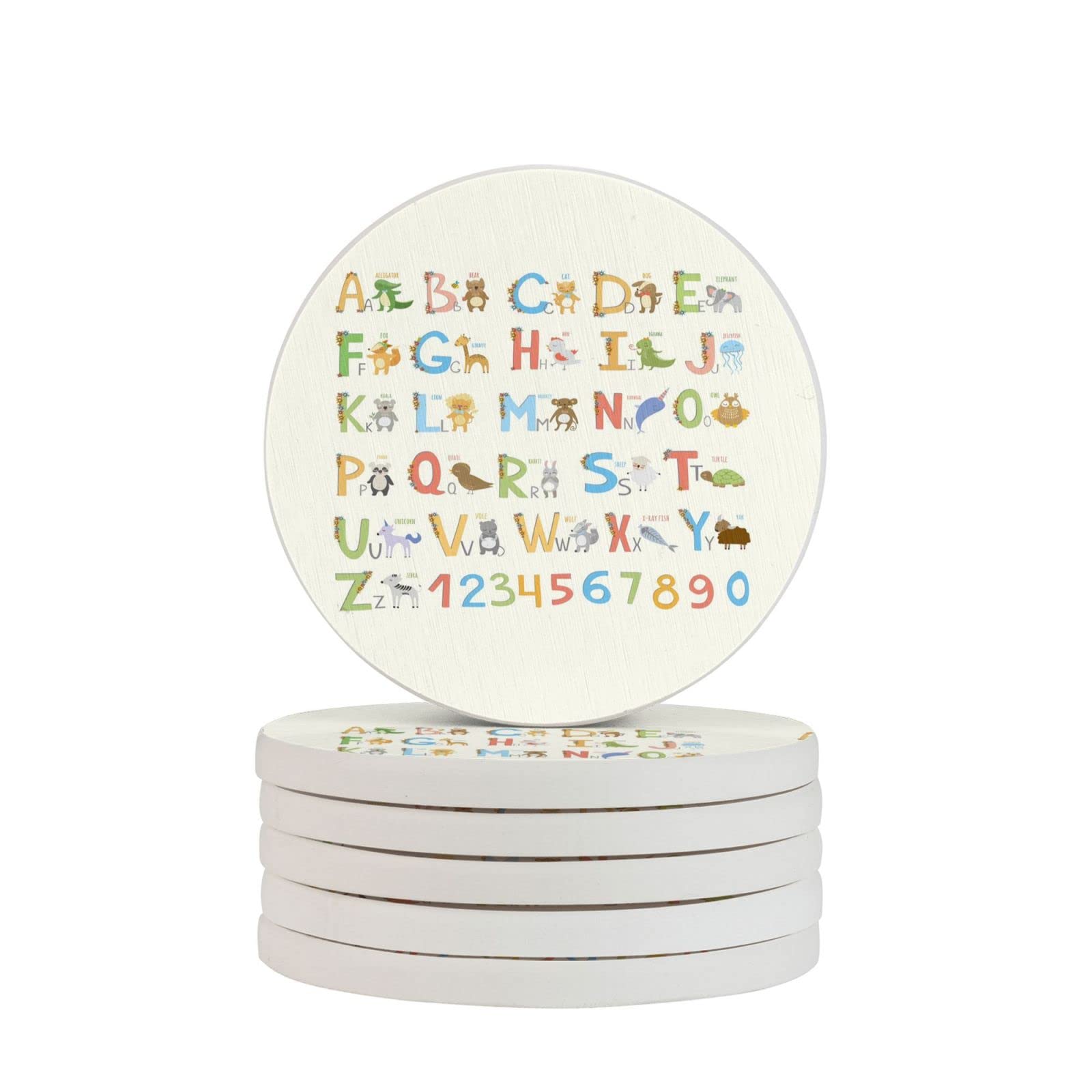 ABC Learning Four Pieces Coaster Heat-Resistant Reusable Saucers for Drinks Wine Glasses Plants Cups Mugs
