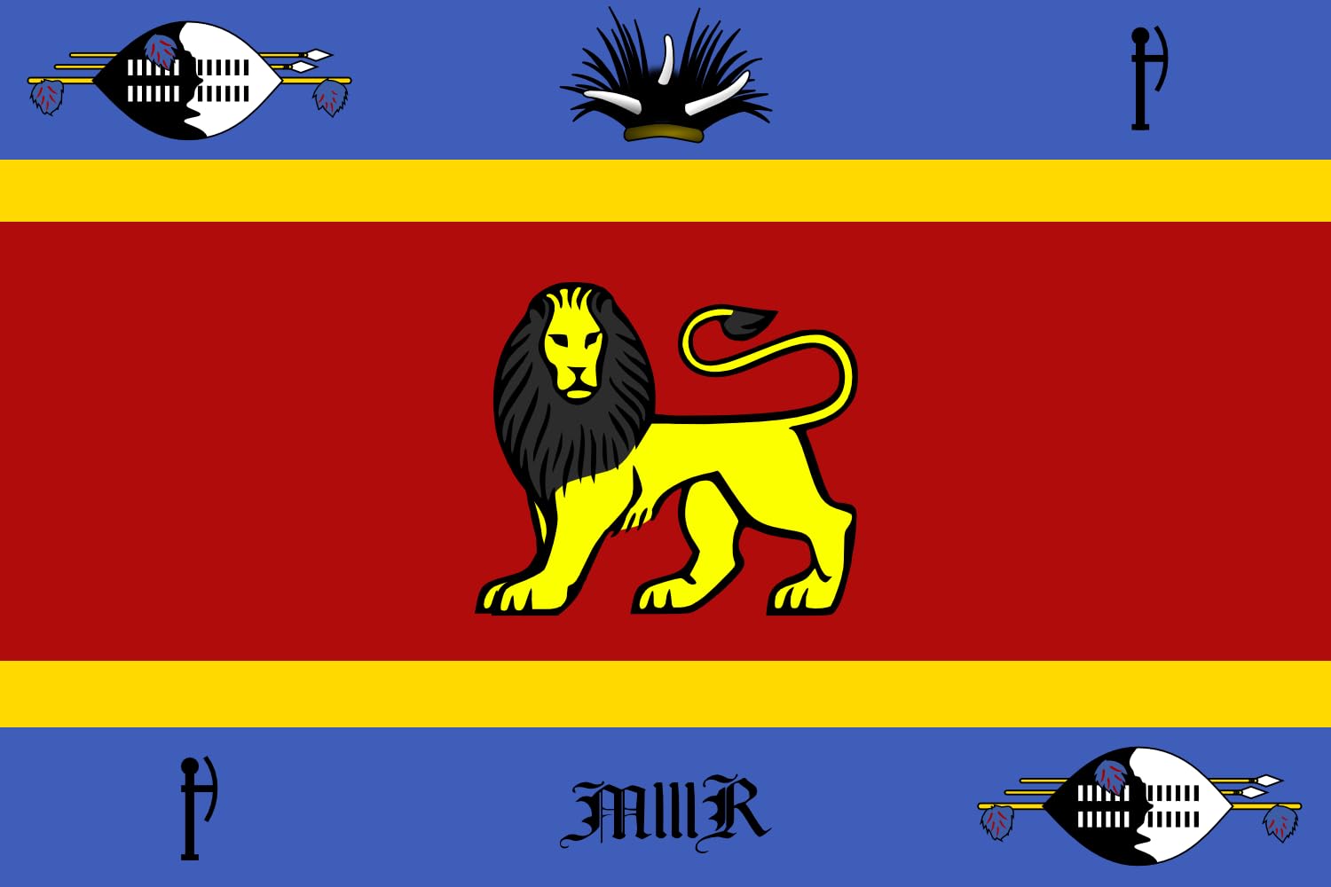 Drapeau d'Eswatini Royal Flag grand pavillon officiel en tissu résistant