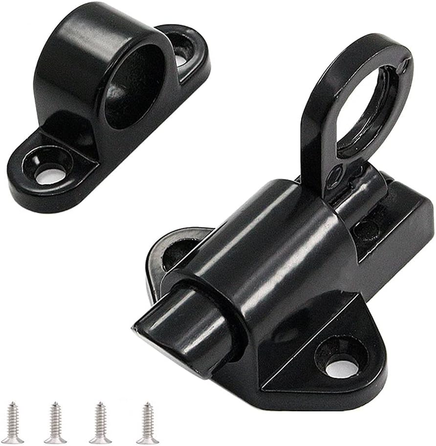 4PCS Self-Closing Latch - Spring Door Lock - Door Latch - Security Automatic Window Gate Lock - Spring Load Bolt Latch (Black)