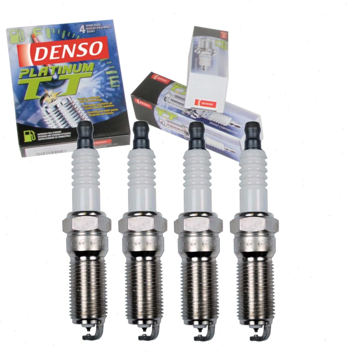 4 pc DENSO Platinum TT Spark Plugs compatible with Chevrolet Cobalt 2.0L 2.2L 2.4L L4 2005-2010