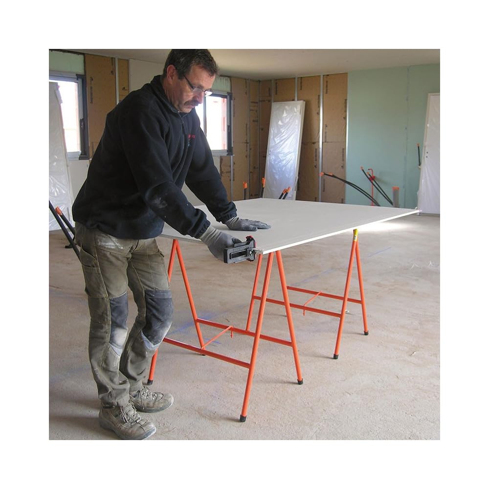 Tréteaux Pliants Professionnels 80 cm – Robustes et Légers – Charge 300 kg la Paire – Tréteaux Chantier, Atelier, Bricolage, Bois et Métal – Pliables et Faciles à Transporter