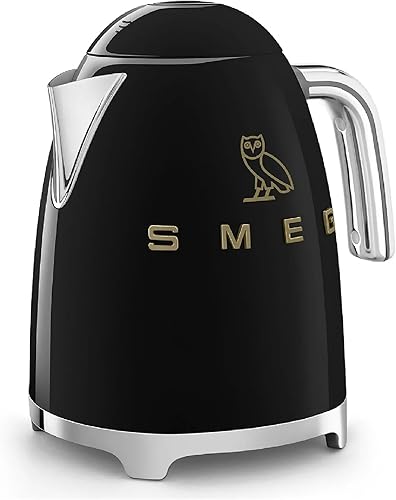 Miniatura 4 de Smeg x OVO - Hervidor eléctrico de 1.7 L, hervidor de té eléctrico OVO Collection Smeg de 7 tazas estilo retro de los años 50 (negro)