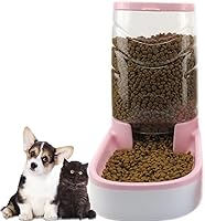 Vista 6 de Comedero automático para gatos con gravedad para perros de 1 galón, comedero autodispensable para mascotas pequeñas y medianas, gran capacidad (azul)