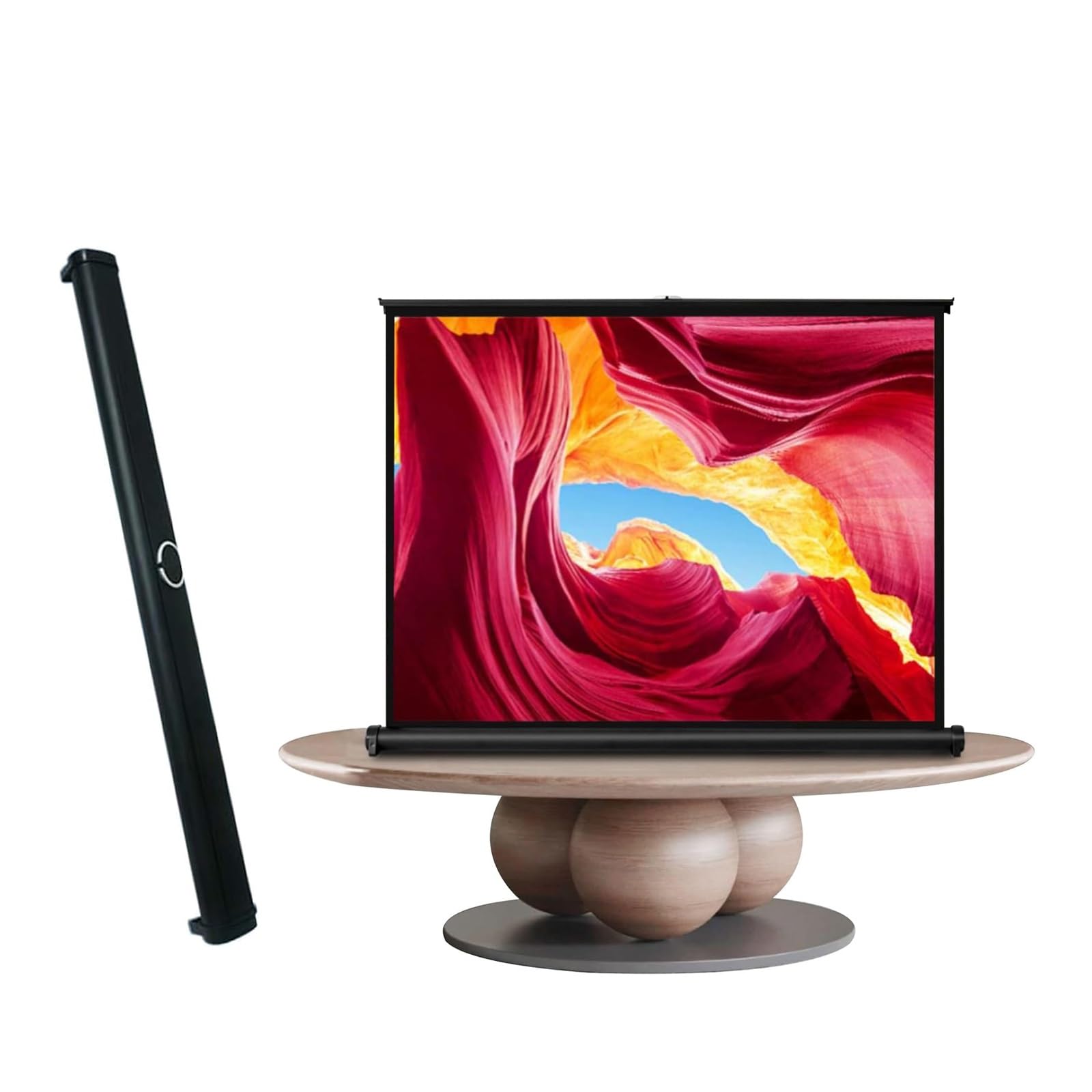 Proiettore Telo Portatile, 30" , 40" , 50" Schermo Di Proiezione Da Tavolo Mobile Telo Proiettore Manuale, Pull-up Telo Proiettore Per Esterno/Interno Cinema，schermo Di Proiezione Pieghevole(4:3,30")