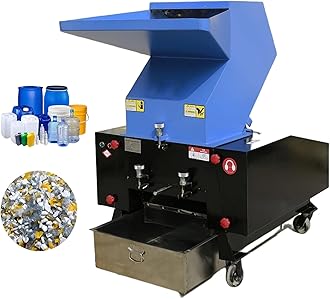 INTBUYING Plastic Shredder Grinder Recycling Machine 4KW Bottle Cans Crusher Granulator Carboard Chipper Pulverizer Machine Plastic Grinder Mill for PC/PVC/ABS/PET/EPS/PU/HDPE/Rubbler/Nylon 220V 3PH